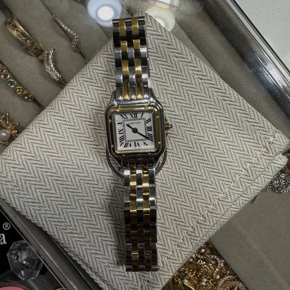 Cartier Gold and Silver Watch with Roman Numerals